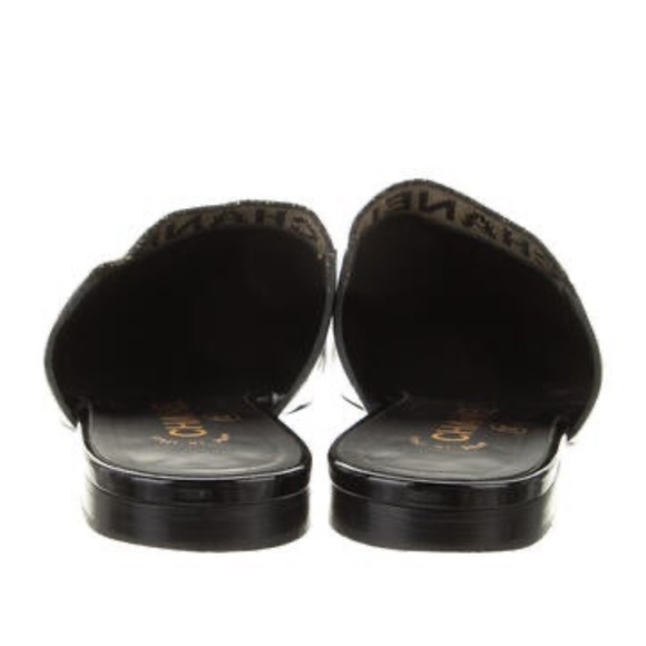 CHANEL Patent Leather Knit Mules - Picture 2 of 6